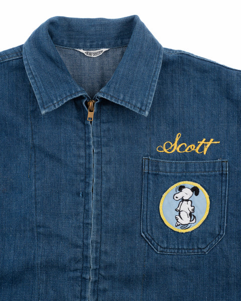 60's Patched Coast Guard Denim Coat - Small