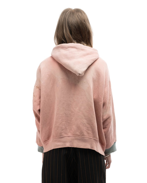 60's Repaired Salmon Hoodie - Medium