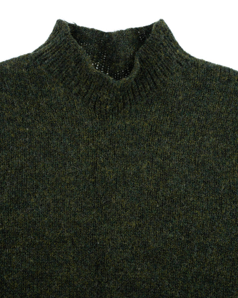 70’s Heavy Wool Mock Neck Sweater - Large