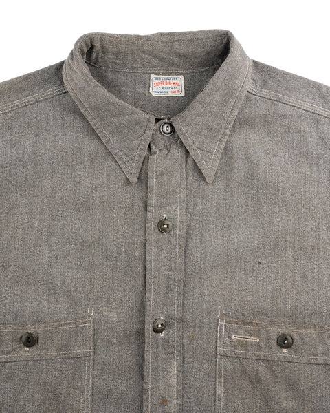 40’s J.C. Penny Salt and Pepper Work Shirt - XL
