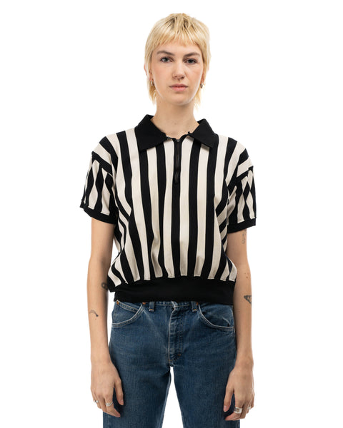 60’s Striped Quarter-Zip - Large