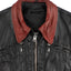 70's Contrast Collar Leather Jacket - Medium