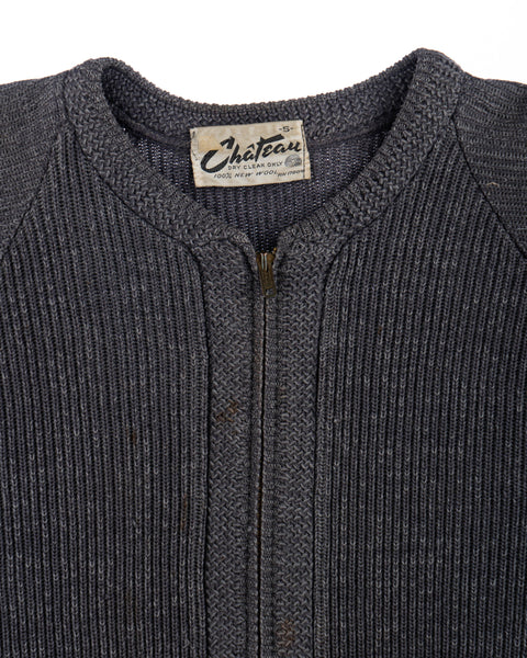 60’s Chateau Wool Zip Cardigan - Medium