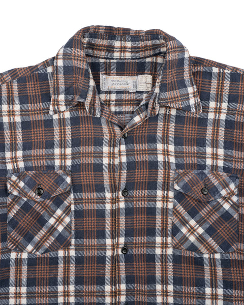 70's Rayon Blend Plaid Shirt - Medium