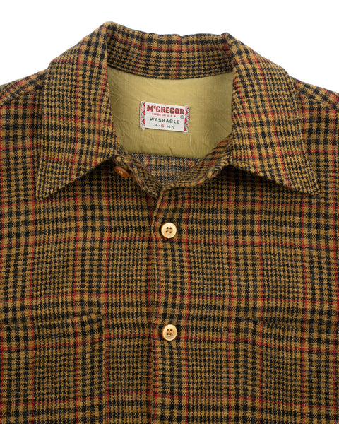 50’s McGregor Wool Houndstooth Plaid Shirt - Small