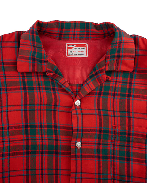 60’s Van Heusen Plaid Loop Collar - Medium