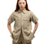 60's Khaki Short-Sleeve Button-Up - Medium