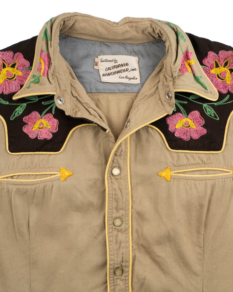 50’s Embroidered Western Blouse - Small