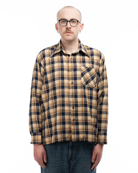 70’s Boxy Plaid Button-Up - XL