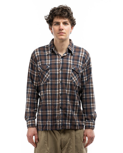 70's Rayon Blend Plaid Shirt - Medium
