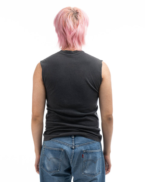80's Shades of Grey Leather Tee - Medium