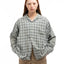 50’s Wool Plaid Loop Collar - Large