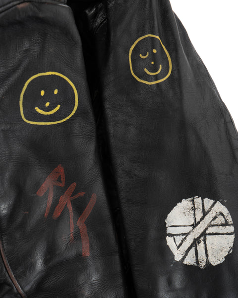 80's Studded & Painted Moto Jacket - Small