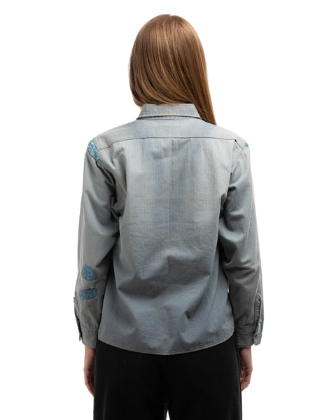 40’s Hand Repaired Calico Patch Work Shirt - Small