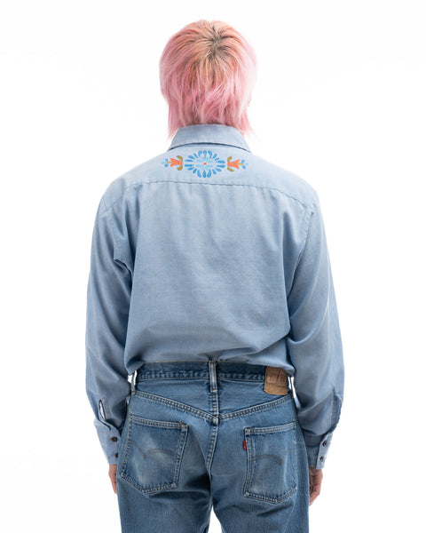 90’s Embellished Chambray Shirt - Large