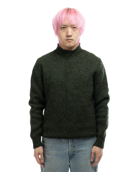 70’s Heavy Wool Mock Neck Sweater - Large