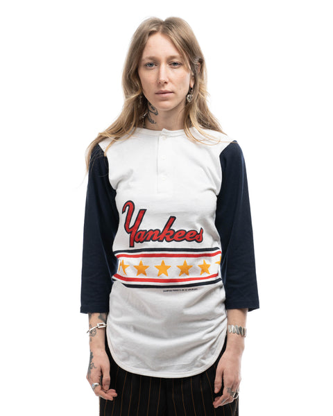 80’s Yankees Henley Tee - XS