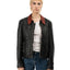 70's Contrast Collar Leather Jacket - Medium