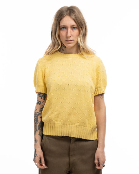 60’s Lemon Knit Cotton Sweater - XS