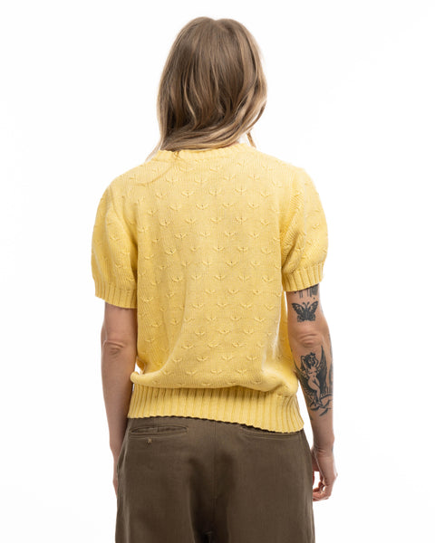 60’s Lemon Knit Cotton Sweater - XS
