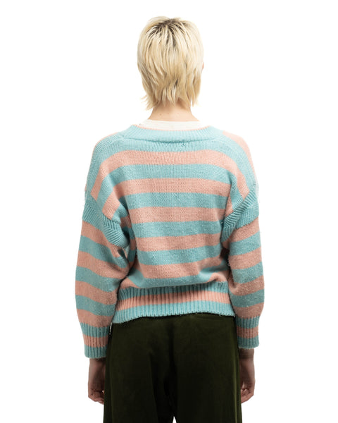 80’s Striped Knit Cardigan - Small