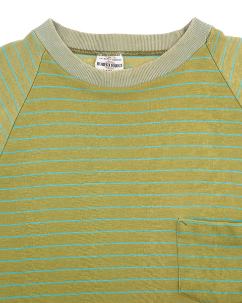 80’s Striped Raglan Pocket Tee - Medium