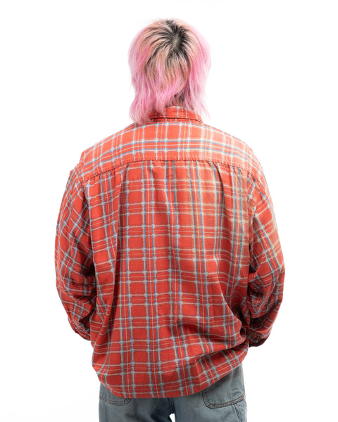80’s Thrashed Plaid Button-Up Shirt - XXL