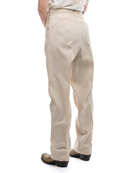 70’s Slubby Cotton Pleated Trousers - 24” x 29”