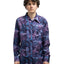 70’s Polyester Printed Button-Up Shirt - Large