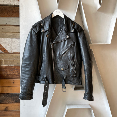 80’s Leather Biker Jacket - Medium