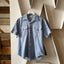 Short Sleeve Stamped Chambray - Large