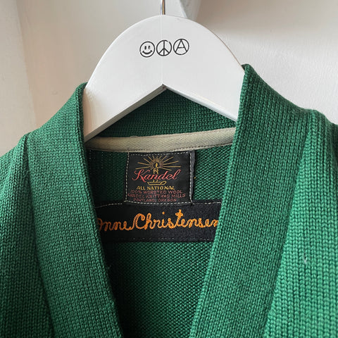 50's Green Collegiate Cardigan - Small