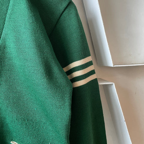 50's Green Collegiate Cardigan - Small