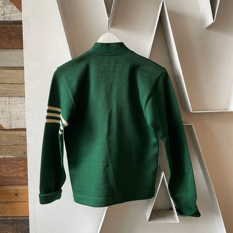 50's Green Collegiate Cardigan - Small