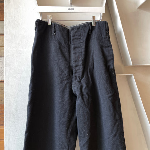 50’s Black Wool Trousers - 30” x 28”