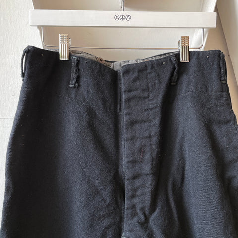 50’s Black Wool Trousers - 30” x 28”