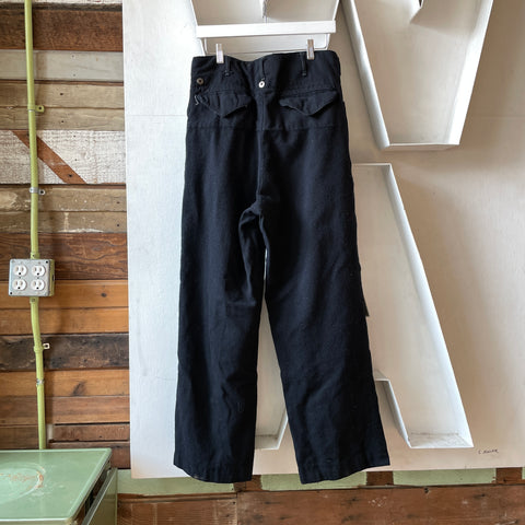 50’s Black Wool Trousers - 30” x 28”