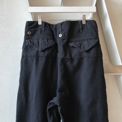 50’s Black Wool Trousers - 30” x 28”