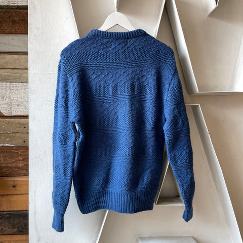 80’s Blue Wool Fishermen Knit - Medium