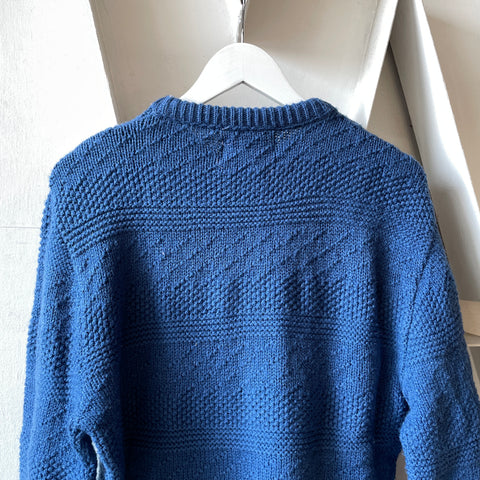 80’s Blue Wool Fishermen Knit - Medium
