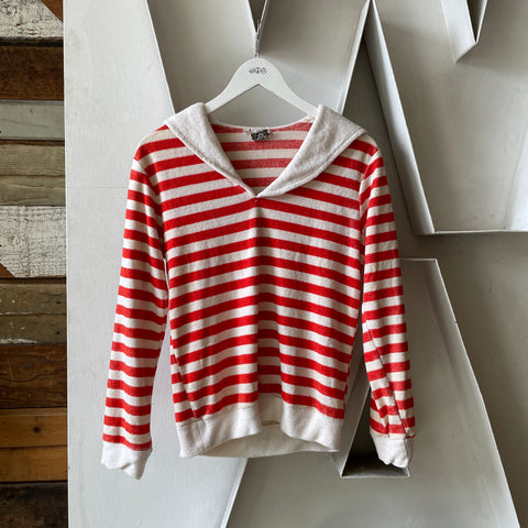 60’s Striped Terry Pullover - Small