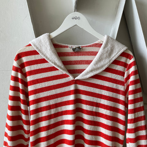 60’s Striped Terry Pullover - Small