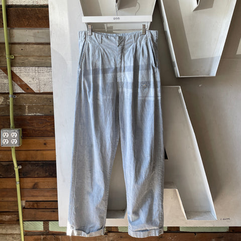 50's Repaired Chambray Trousers - 32” x 31”