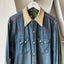 60’s Embroidered Denim Pearl Snap Western Shirt - XL