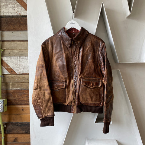 40's WW2 Horsehide A-2 Jacket - Medium