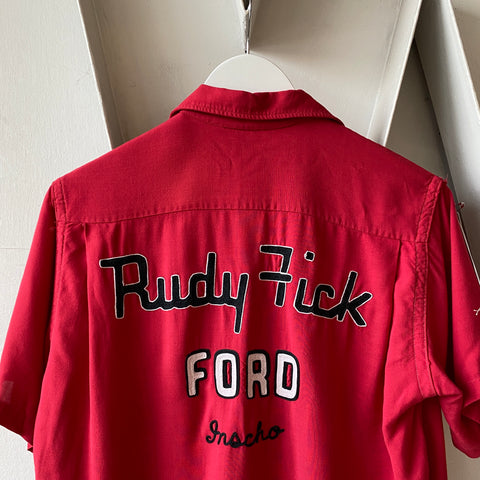 60's Rayon Ford Button Up - Small