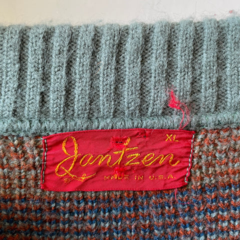 50’s Jantzen Patterned Wool Sweater - XL