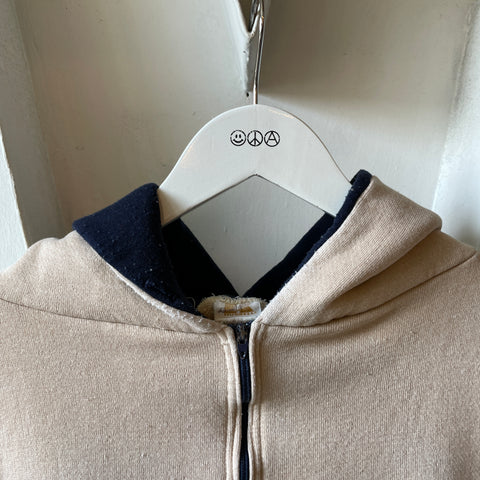 70’s Russell Two Tone Quarter Zip Hoodie - Large