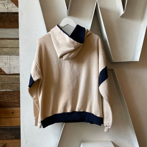 70’s Russell Two Tone Quarter Zip Hoodie - Large