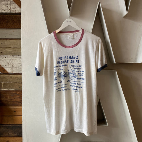 80's Fisherman Ringer Tee - Large